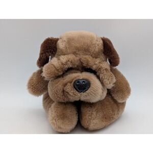 Raffoler Brown Dog Plush Wrinkles 8 Inch Stuffed Animal Toy